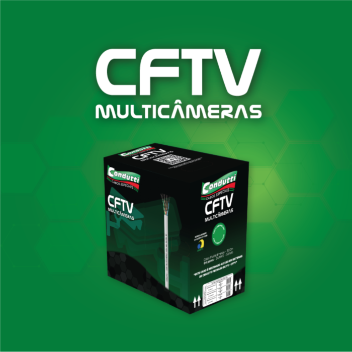 CABO MULTICAMERAS 4P (P/USO CFTV) AZ CX 300M CONDUTTI