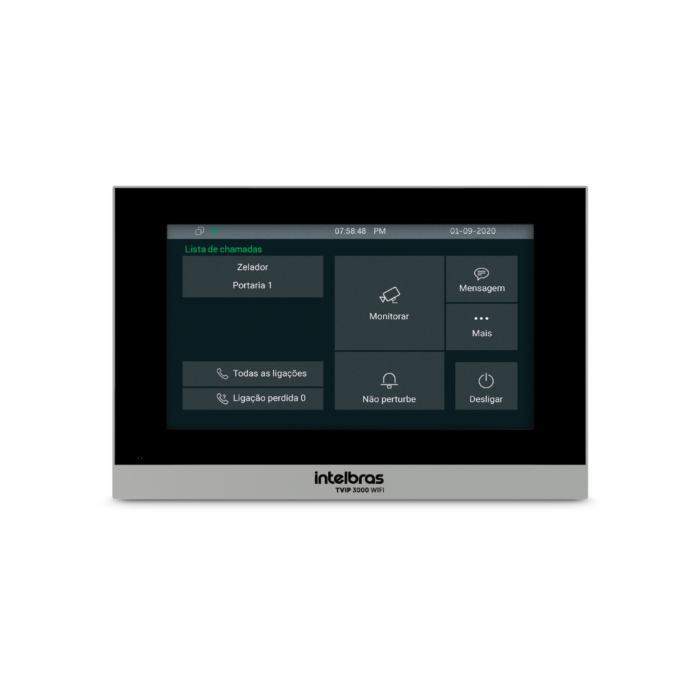 TERMINAL INTERNO VIDEO PORTEIRO IP - TVIP 3000 WIFI - PRETO