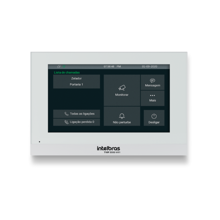 TERMINAL INTERNO VIDEO PORTEIRO IP - TVIP 3000 WIFI - BRANCO